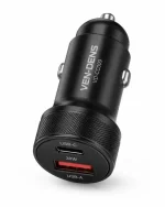 شارژر فندکی اورجینال VEN DENS CC009 38w Power Delivery نوع مینی PD 20W + USB 18W